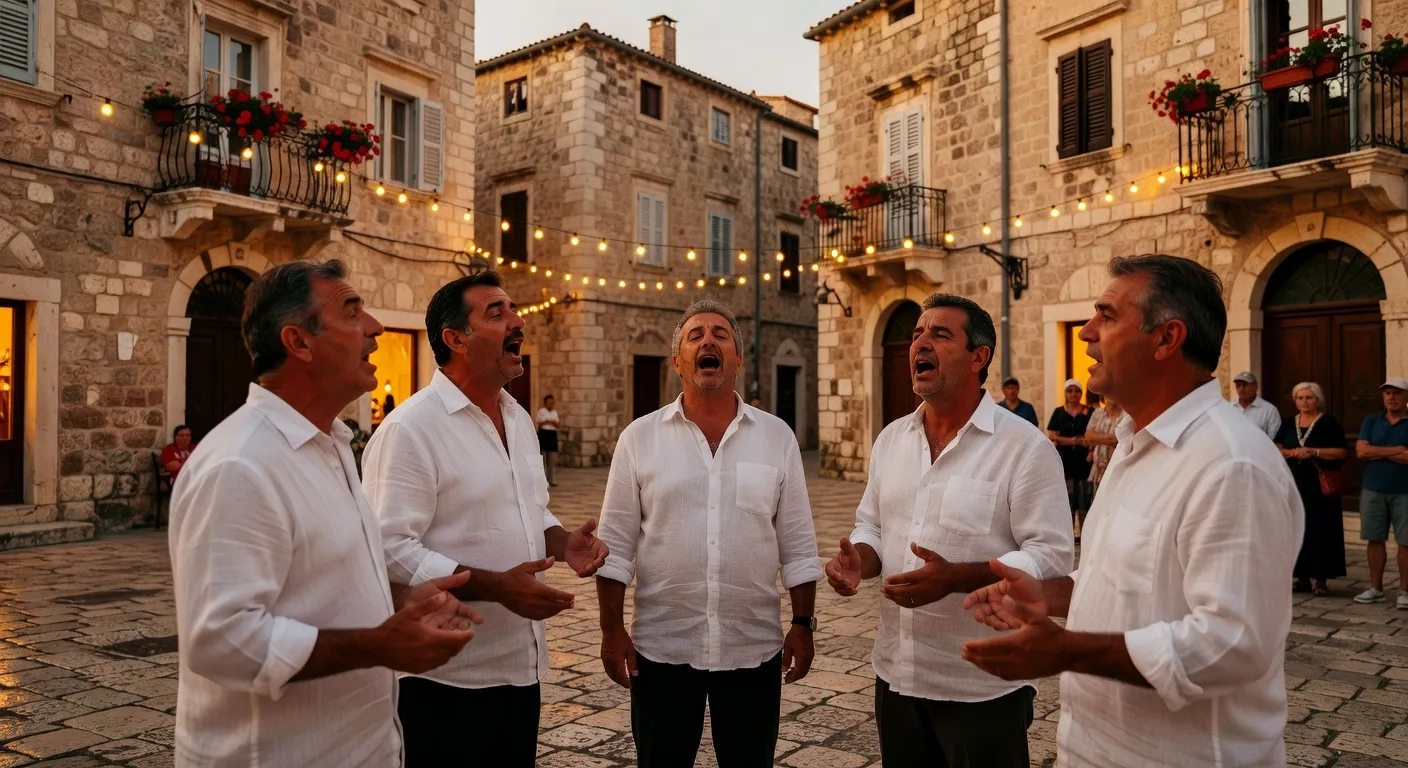 Chanteurs de klapa dans une place dalmate