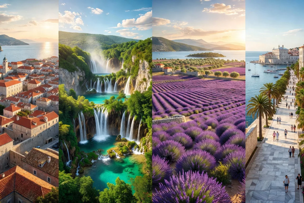 Panorama compose des grandes destinations croates