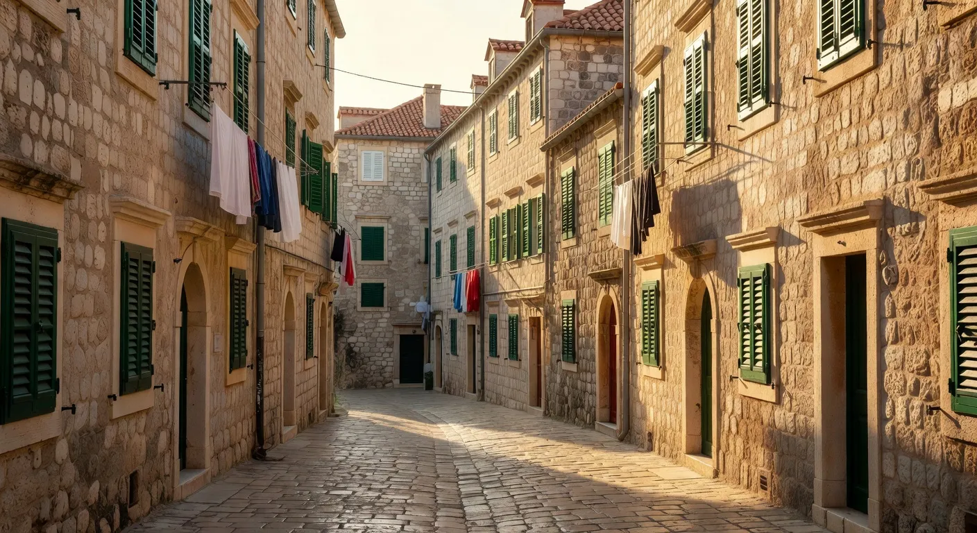 Ruelle pavée de la vieille ville de Dubrovnik