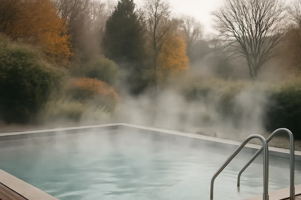 Salle de sauna en bois avec pierres chauffées dans un hôtel-spa d'Opatija, ambiance tamisée et sereine