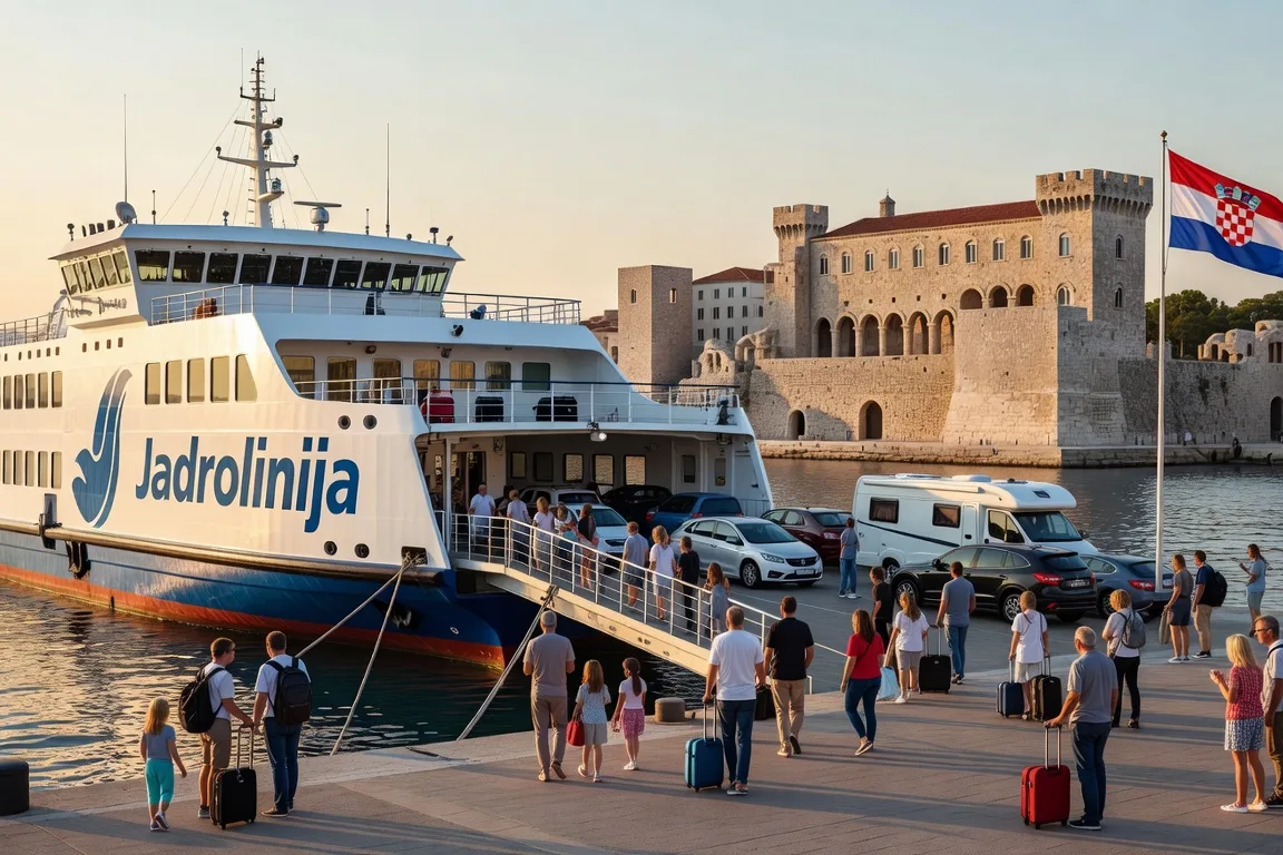 Ferry Jadrolinija accoste dans le port de Split