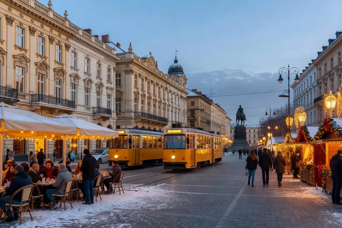 Place Ban Jelacic au centre de Zagreb avec tramways jaunes